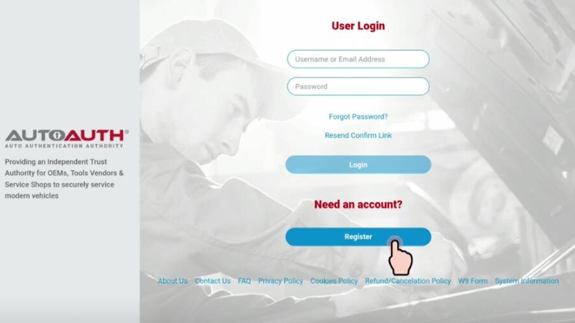 Register AUTOAUTH account