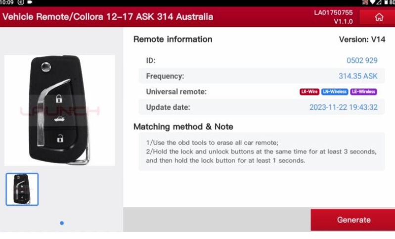 program a car key using Launch X431