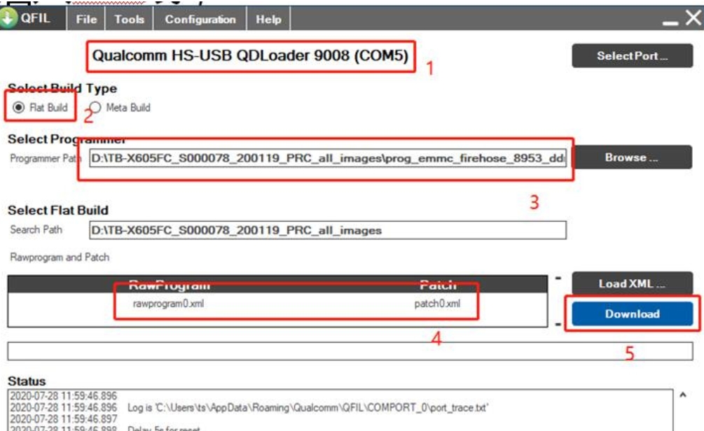 Use Qfil to reflash into the default setting