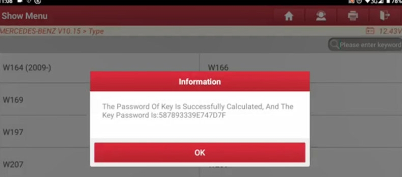 Calculate key password successfully